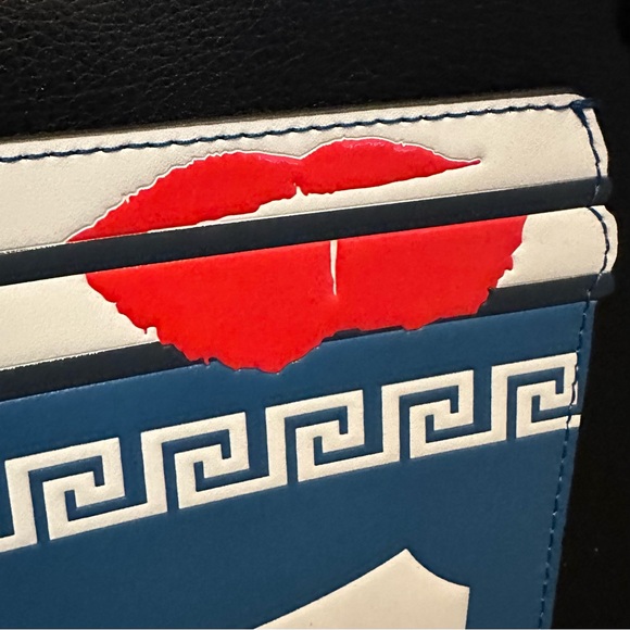 NEW KATE SPADE LARGE BLACK NOVELTY COLLECTIBLE HAPPY TO SERVE YOU LEATHER TOTE - Picture 8 of 11